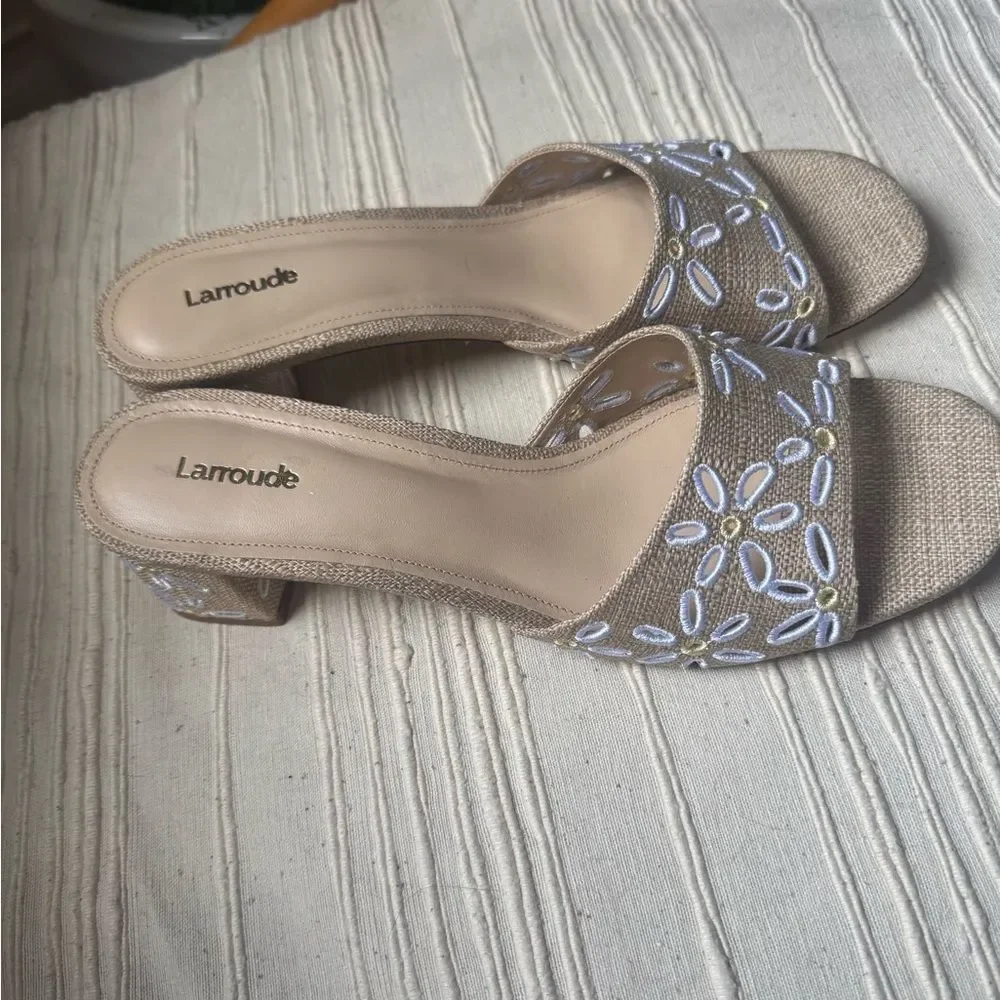 New! Larroude Brigitte Mule Raffia - Picture 7 of 8